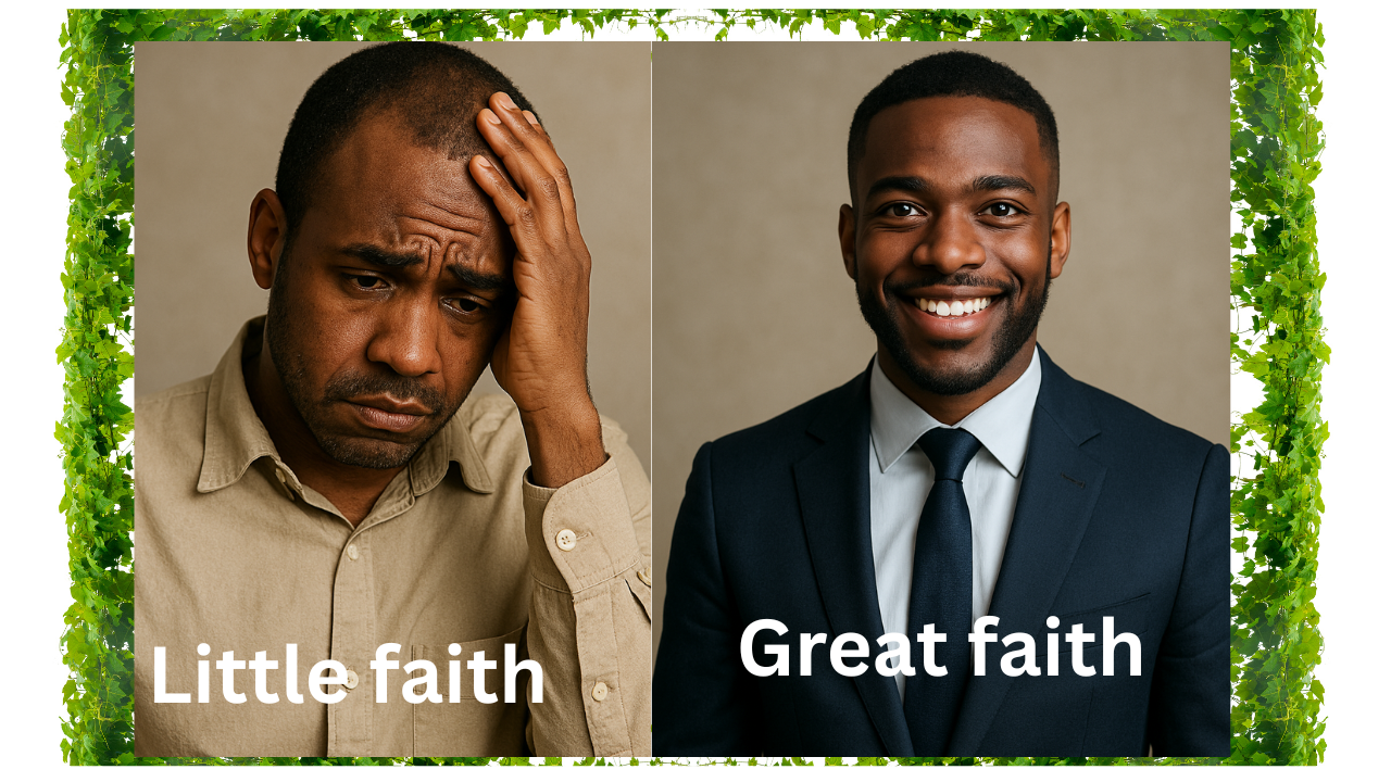 Week 22 Topic: Men of little faith versus Men of Great faith.